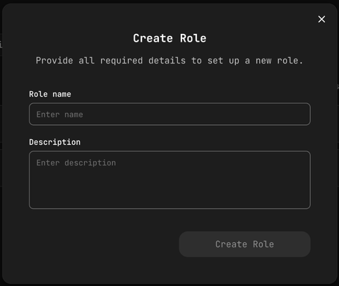 Create Role Dialog