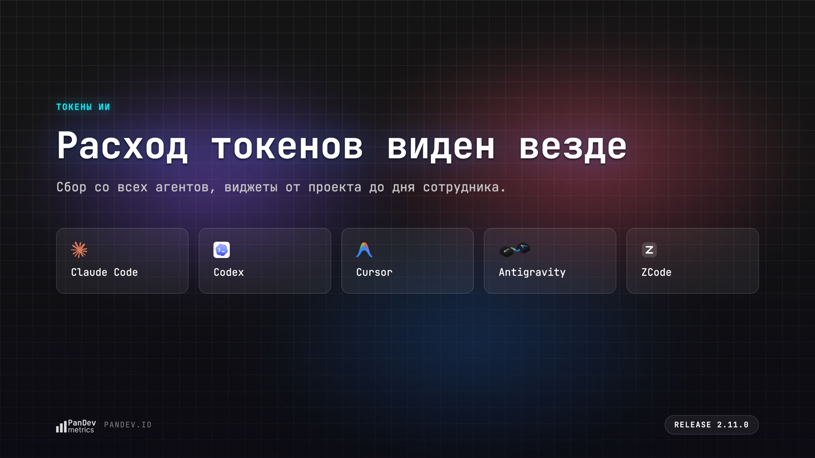 Token usage visible everywhere, collected from every agent