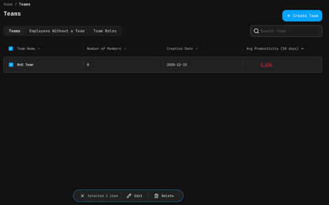 Выбор команды для удаления
